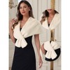 INSPIRE CHIC Women's Retro Winter Bridal Wedding Cropped Faux Fur Shawls - 2 of 4