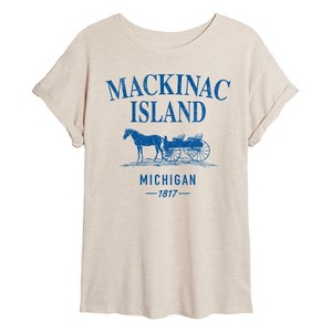 Women's - Instant Message - Mackinac Island Oversized Graphic T-Shirt - 1 of 4