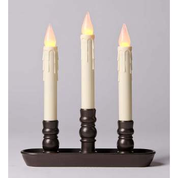 Plow & Hearth - Battery-Operated Triple Window LED Window Candle