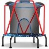 Okak 66Inch No-Gap Toddler Trampolines, Mini Trampoline with Heighten Net and Arched Legs, Kids Trampoline for Garden, Patio, Blue - 2 of 4