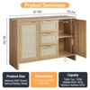Garvee Rattan Sideboard Buffet Cabinet With 3 Drawers, Storage Cabinet With Adjustable Shelf, Wooden Cabinet for Living Room, Kitchen,Entryway - 2 of 4