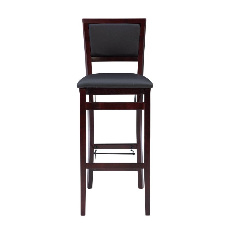 30&#34; Keira Padded Back Faux Leather Folding Bar Stool Espresso Brown - Linon, 3 of 19