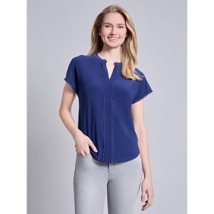 Jones New York Petite Split Neck Top - 1 of 3