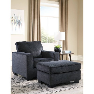 Altari Ottoman Slate - Signature Design by Ashley: Upholstered, No Assembly Required