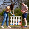 YardGames 3 x 2 Feet Premium Wooden Giant 4 In a Row Yard and Backyard Multi Player Outdoor Lawn Game Set for Parties, BBQs, and More - image 4 of 4