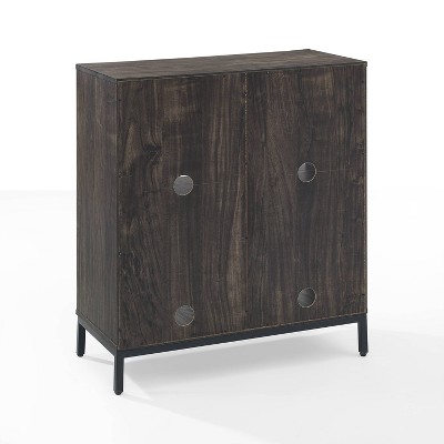 Brown Ash Four-Cube Record Storage Bookcase with Steel Legs