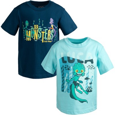 Disney Luca Big Boys 2 Pack Graphic T-shirts Blue 10-12 : Target