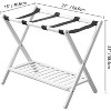 Luggage Rack set of 2 Bamboo Folding Suitcase Stand with storage shelf for guest room Living Room - 3 of 4