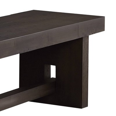 Haddie Distressed Walnut Wooden Dining Bench