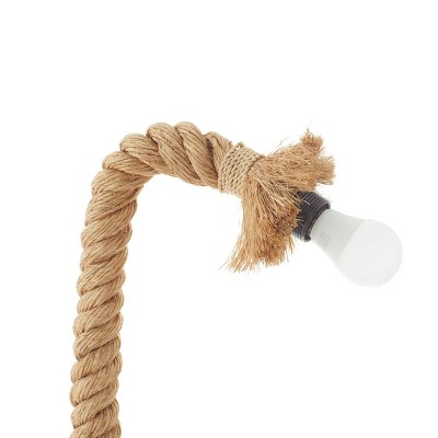 Brown Jute Rope Styled Abstract Desk Lamp with Empire Shade