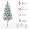 6' Artificial Flocked Christmas Trees, with Snow Frosted Branches, Auto Open, Steel Base - 4 of 4