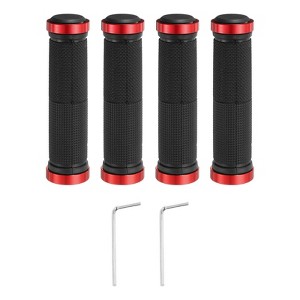 Unique Bargains Non-Slip Mushroom Double Lock-on Bike Handlebar Grips 5.12" 2 Pairs with Hex Wrench - 1 of 4