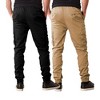 Galaxy By Harvic Men's Slim Fit Cotton Stretch Twill Cargo Joggers-2 Pack - 2 of 4