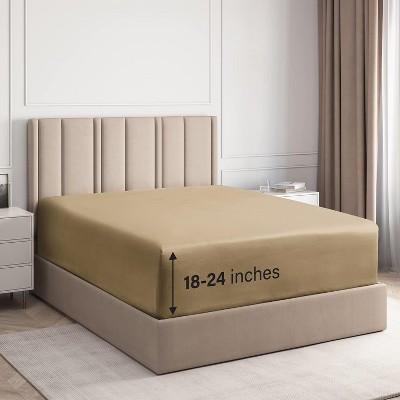 100% Cotton 400 TC Fitted Sheet Only - Extra Deep Pocket for 18"-24" Mattresses - CGK Linens