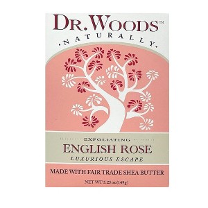 Dr. Woods Exfoliating Bar Soap English Rose 5.25 Oz Gently Exfoliating Soap with Soothing Rose Essence for Fresh, Smooth Skin - 1 of 4