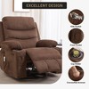 Jojoka 360° Swivel Rocker Recliner Sofa, Upholstered Fabric Glider with Massage & Heat, Side Pockets & Cup Holders, for Small Spaces - 4 of 4