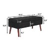 CAVINAS Linen Fabric Storage Ottoman Bench with Tufted Top and Wood Legs,Upholstered Storage Ottoman,Storage Bench for Living Room,Bedroom - 3 of 4