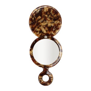 Unique Bargains Round Short Handheld Makeup Mirror 1 Pc - 1 of 3