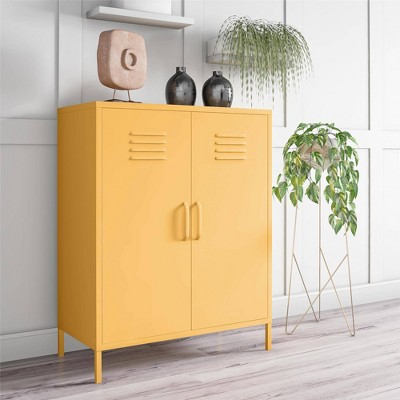 Yellow Metal 2-Door Adjustable Shelf Locker Cabinet