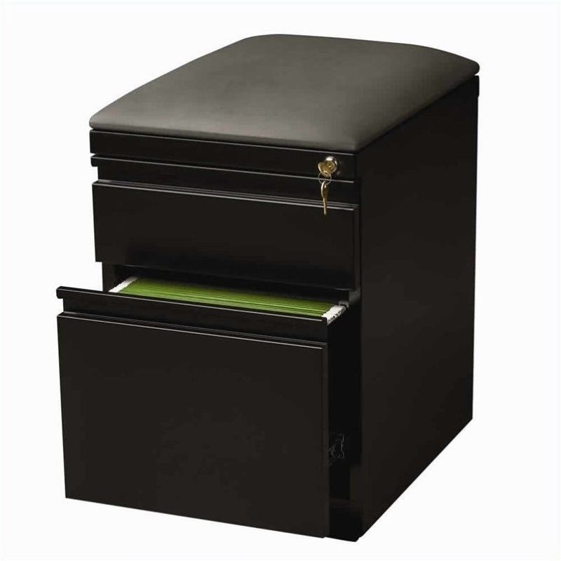 Steel Mobile Seat  Box x-File Cabinet in Black-Hirsh Industries, 1 of 5