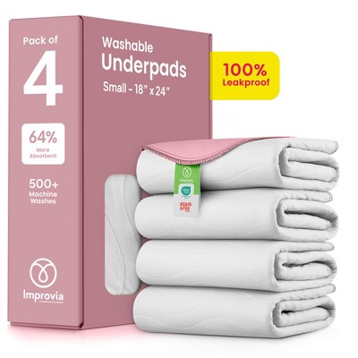 IMPROVIA® Washable Underpads 18”x24”, Heavy Absorbency Waterproof Incontinence Pads for Kids, Adults & Pets – Protects Bed, Couch, Sofa & Floor