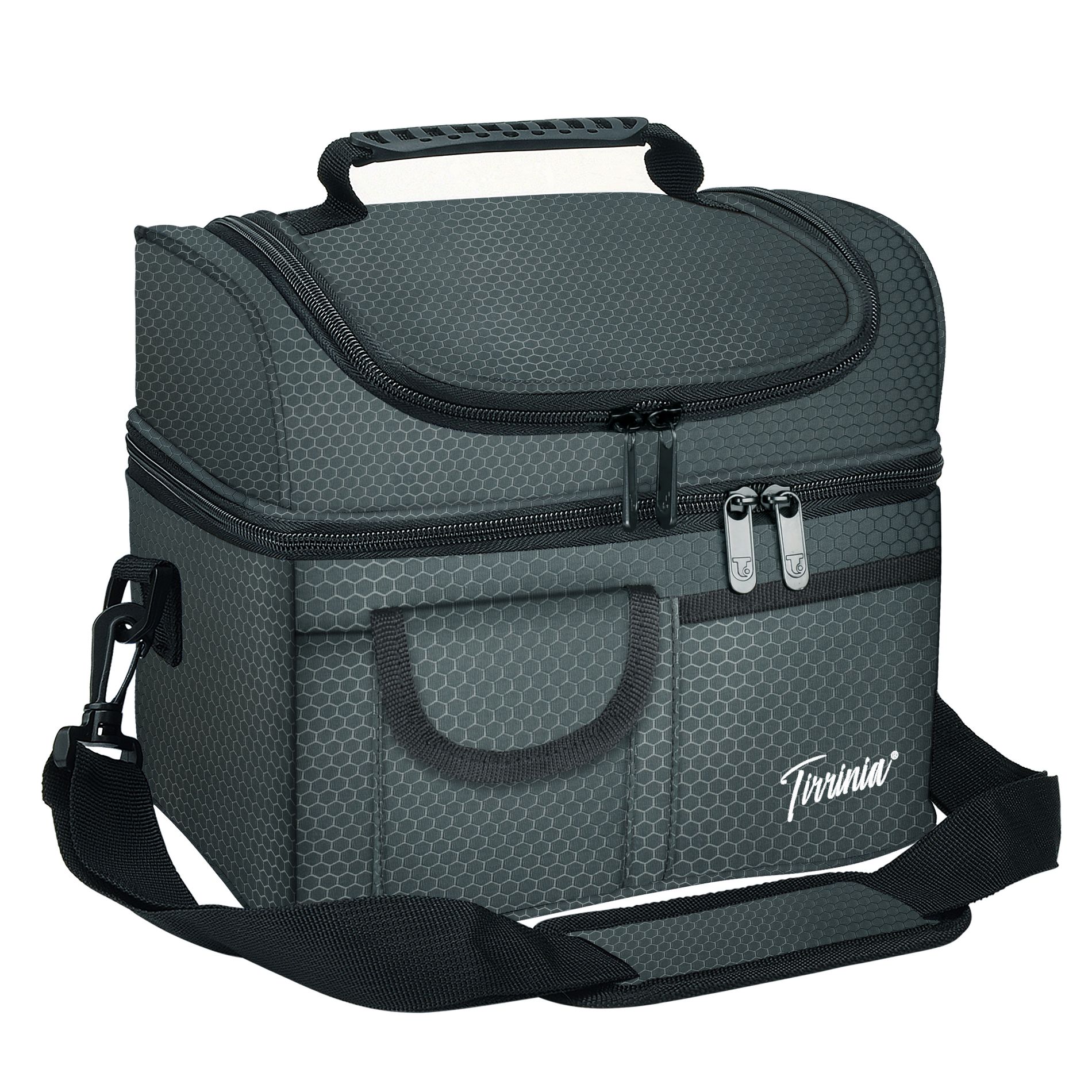 Tirrinia Large Insulated Lunch Bag for Adult Kid, Dual Insulated Leakproof Compartment Lunch Box for Men Women, Thermal Lunch Cooler Bag