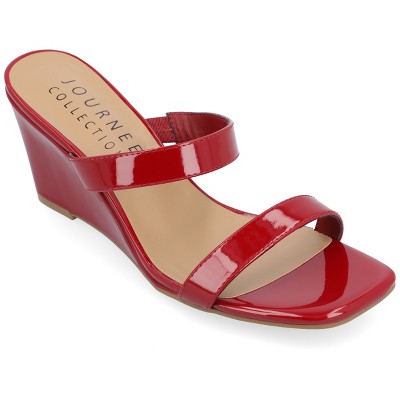 Journee Collection Womens Clover Low Heel Wedge Sandals