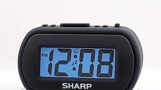 1&#34; LCD with Top Control Clock Black - Sharp, 2 of 5, play video