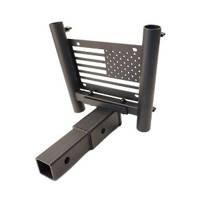 Hitch Mount Flag Pole Holder for Standard 2 Inch Receivers, Hitch Mount Dual Flag Pole Holder, Rust Resistant Steel for Truck SUV RV Trailer - 1 of 4