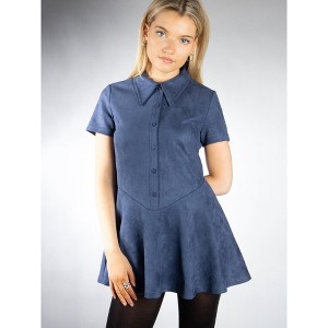 Jess by Meiko Women's Drop Waist Collared Flare Dress - 1 of 4