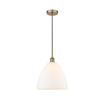 Edison Dome - 1 Light Cord Hung Mini Pendant In Industrial Style-13.75 Inches Tall and 12 Inches Wide