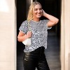 Anna-Kaci Glitter Sequin Tops Short Sleeve Sparkly Binding Shirt Blouse - X Large, Silver Grey - 2 of 4