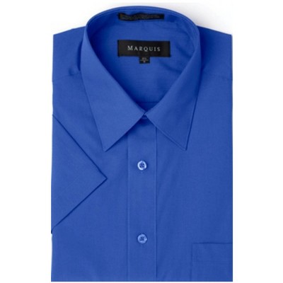 Royal blue mens store dress shirt short sleeve