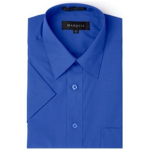 Marquis Men's Short Sleeve Regular Fit Dress shirt - S To 4XL - 1 of 3
