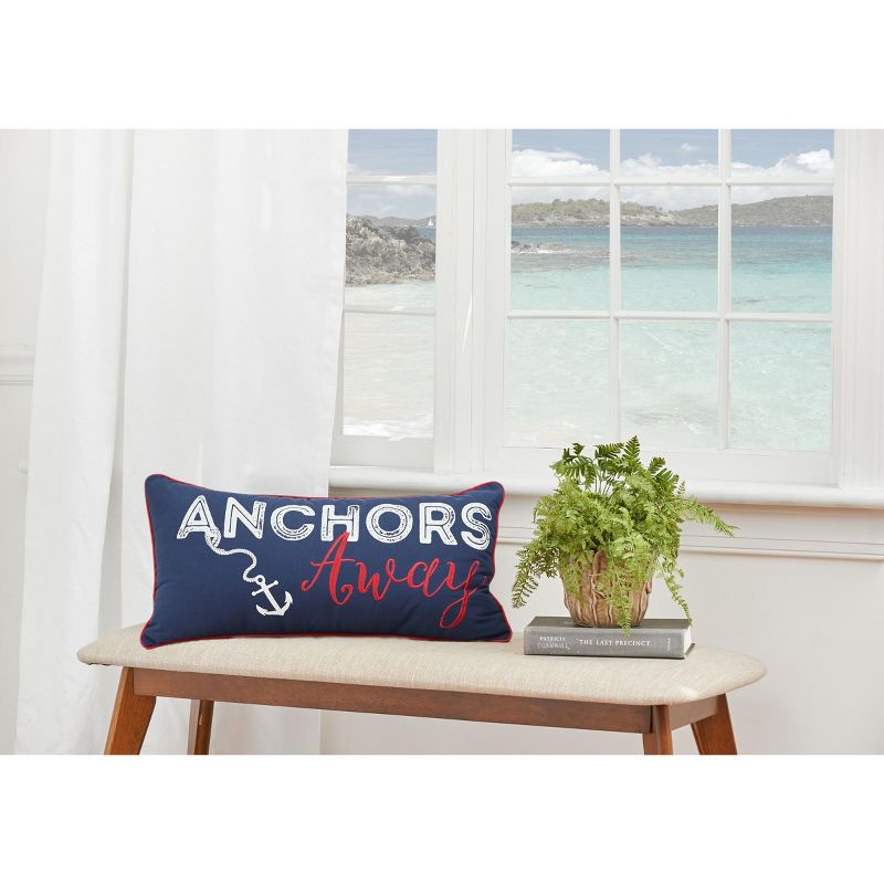 C&F Home 12" x 24" Anchors Away Nautical Embroidered Lumbar Throw Pillow, 3 of 9