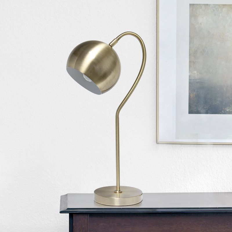 Mid-Century Curved Table Lamp with Dome Shade - Lalia Home, 3 of 8