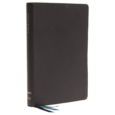 Net Bible, Thinline Large Print, Leathersoft, Black, Comfort Print - by  Thomas Nelson (Leather Bound)