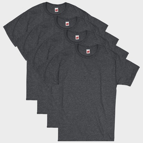 Мужские футболки Hanes Essentials Men's Cotton T-Shirt, 4-Pack Charcoal Heather XL