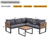 Infurnic Patio Seating Sets, Outdoor Conversation Patio Set with Premium Cushions, Patio Furniture for Garden Balcony Poolside, Gray, 76"*76"*26.5" - 4 of 4