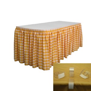 Slickblue Polyester Gingham Checkered Table Skirt with L-Clips - 1 of 1