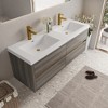 Whisen Pre-Assembled Floating Wall-Mounted Bathroom Vanity with Stone Resin Sink, U-Shaped Storage Drawers - 2 of 4
