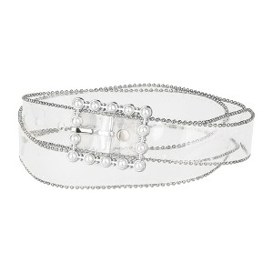 INSPIRE CHIC Women's Metal Buckle Transparent Adjustable Waist Belts - 1 of 4