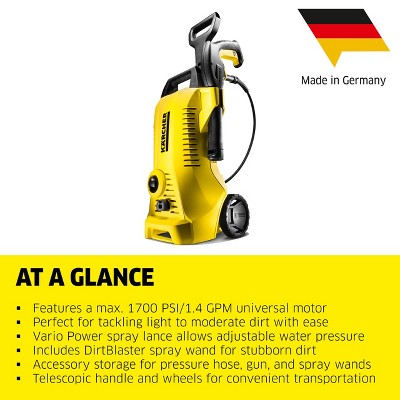 Karcher K 2 Yellow Electric Pressure Washer with 26' Hose