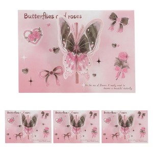 Unique Bargains Greeting Cards Butterfly Pattern for All Occasion 4 Pcs - 1 of 4