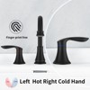 Munora 2-Handle 8-Inch Widespread Bathroom Sink Faucet, Matte Black with 360° Swivel Spout and Pop-Up Drain - 4 of 4