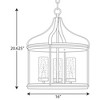 Progress Lighting Brenham 3-Light Pendant, Steel, Matte Black, Seeded Glass Shade - 2 of 4
