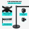 Coucheta Commercial Retractable Belt Stanchion Set (4 Pack), Crowd Control Barrier with Heavy-Duty Metal Bases & 6.6ft Yellow Ropes - 4 of 4