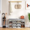 Entryway Shoe Bench with Storage & Cushioned Seat | Wooden Shoe Rack Organizer with Adjustable Shelves & Side Pockets for Hallway, Mudroom & Porch - 3 of 4