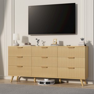 Buenhomino 9-Drawer Dresser for Bedroom, 63" Wide Modern Chest with Fluted Detailing - 1 of 4