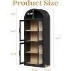 TackView 72" Tall Arched Bookcase with Glass Doors, 5 Tier Display Bookshelf Storage Cabinet, Modern Floor Standing Organizer for Living Room - 2 of 4